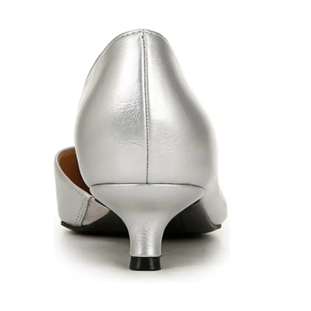 Naturalizer Gallent Kitten-Heel Pumps in Silver NEW Size 8 1/2 M0 - Picture 5 of 9
